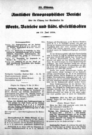 Sitzung 23, 18. Juni 1934