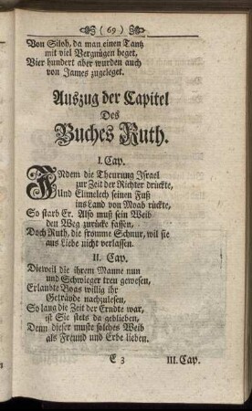 Außzug der Capitel Des Buches Ruth