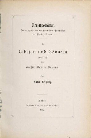 Löbejün und Cönnern während des dreißigjährigen Krieges