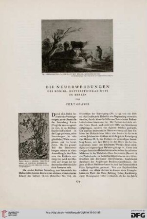 Die Neuerwerbungen des Königl. Kupferstichkabinetts zu Berlin