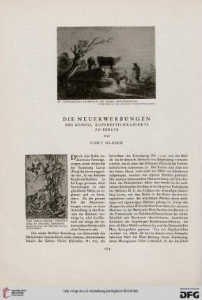 Die Neuerwerbungen des Königl. Kupferstichkabinetts zu Berlin