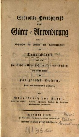 Gekrönte Preisschrift über Güter-Arrondirung