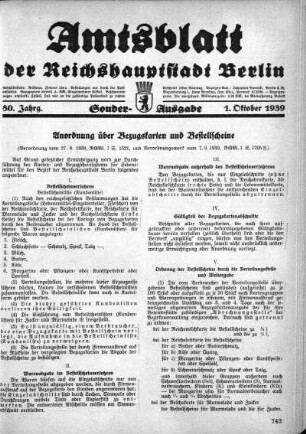 Sonder-Ausgabe, 1. Oktober 1939