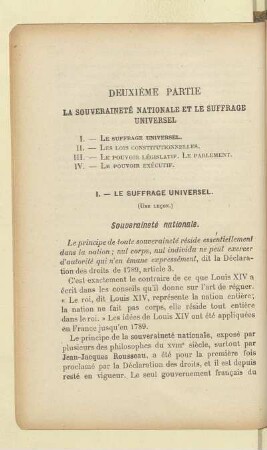 Deuxième Partie La Souveraineté Nationale Et Le Suffrage Universel