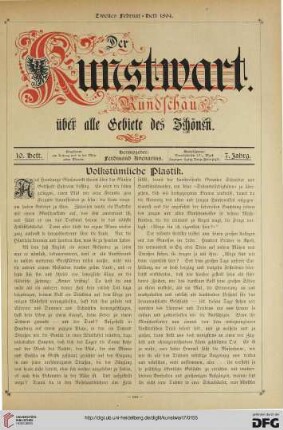 Heft 10 (2. Februarheft 1894)