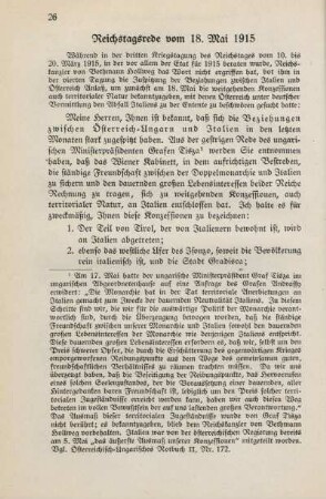 Reichstagsrede vom 18. Mai 1915