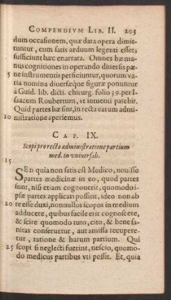 Cap. IX. Scopi pro recta administratione partium med. in universali.