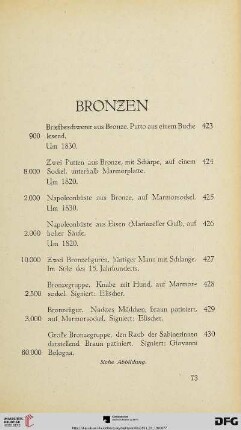 Bronzen (Nr. 423-450)