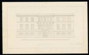 Münzgebäude, Fassade Monatskonkurrenz Juli 1835: Aufriss Straßenansicht; Maßstabsleiste