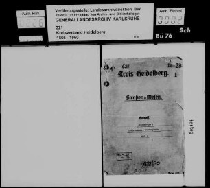 Kreisstraße 1: Heidelberg - [Heidelberg-]Ziegelhausen - Neckargemünd (Heft I)