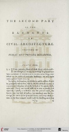 The second part of the elements of civil architecture