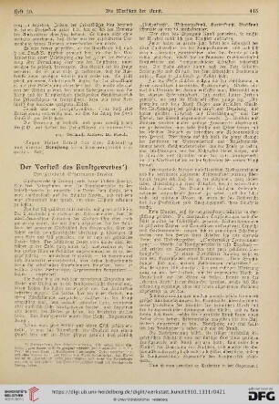 Der Vorstoß des Kunstgewerbes