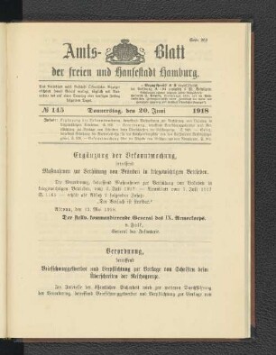 No. 145, 20. Juni 1918