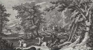 Die Jagd gehet gut - die Hunde haben den Hirsch