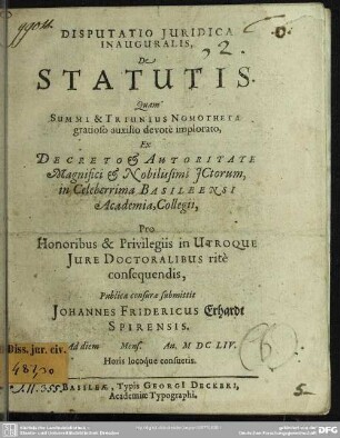 De statutis : disputatio inauguralis