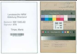 Entnazifizierung Maria Timpe , geb. 05.08.1908 (Hausmeisterin)