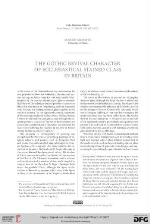The Gothic Revival character of ecclesiastical stained glass in Britain