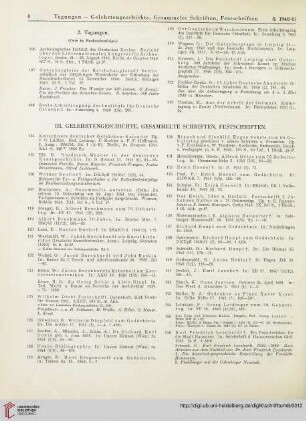 III. Gelehrtengeschichte, Gesammelte Schriften, Festschriften