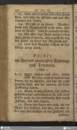 [Am fünf und zwanzigsten Sonntage nach Trinitatis]