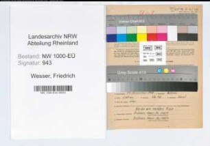 Entnazifizierung Friedrich Wesser, geb. 14.12.1900 (Verw.Inspektor)