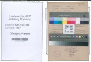 Entnazifizierung Wilhelm Offergeld , geb. 24.03.1891 (Lehrer)