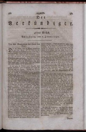46tes Stück. Nürnberg, am 2. Juny 1797