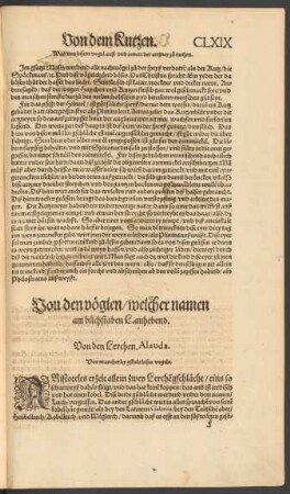 Von den vöglen/ welcher namen am buchstaben L. anhebend.