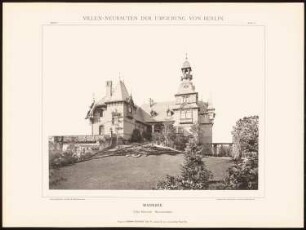 Villa Ravené, Berlin-Wannsee: Ansicht Bahnseite (aus: Hermann Rückwardt, Villen-Neubauten der Umgebung von Berlin)