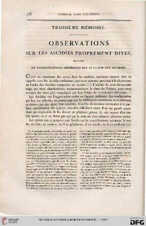 Troisième mémoire: Observations sur les ascidies proprement dites