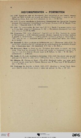 Historieprenten – Portretten (Nr. 785-793)