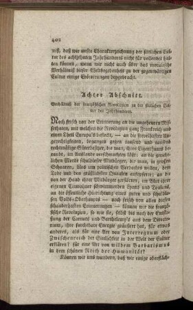 Achter Abschnitt. Verhaeltniß der franzoesischen Revoluzion zu der sittlichen Cultur des Jahrhunderts