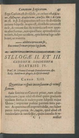 Syllogae II. Et III. Canonum Logicorum