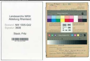 Entnazifizierung Fritz Staub , geb. 23.12.1909 (Waescherei)