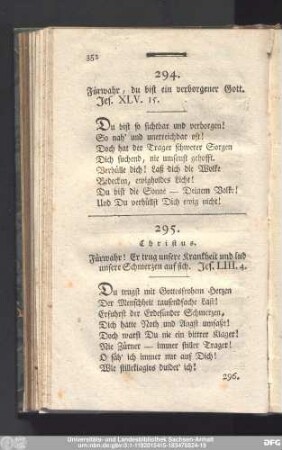 294. Fürwahr, du bist ein verborgener Gott. Jes. XLV. 15.
