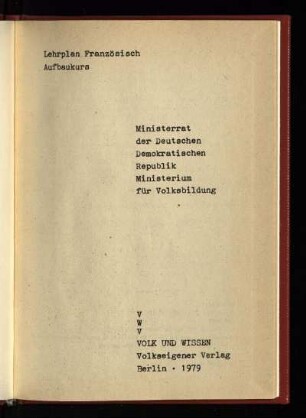 1979: Aufbaukurs