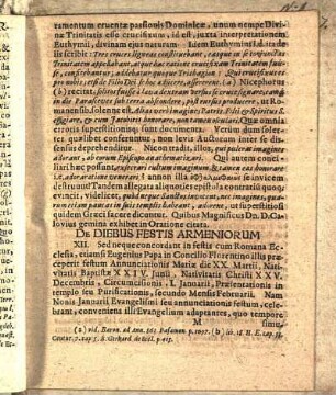 De Diebus Festis Armeniorum. XII.