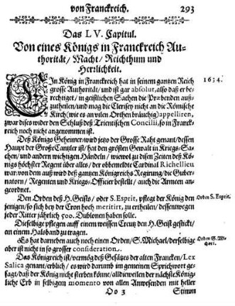 Das LV. Capitul. Von eines Königs in Franckreich Authorität, Macht, Reichthum und Herzlichkeit.