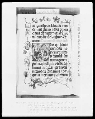 Glockendon-Missale — Initiale D (eus), darin Beschneidung Christi, Folio 76verso