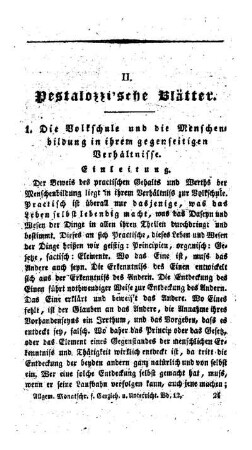 Die Volkschule und die Menschenbildung in ihrem gegenseitigen Verhältnisse