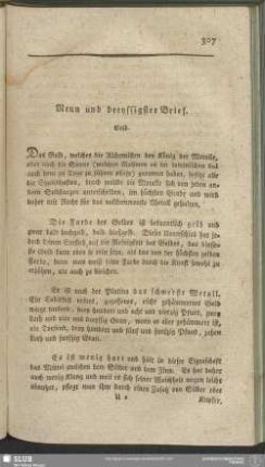Neun und dreyssigster Brief. Gold