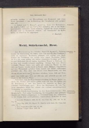 Mehl, Stärkemehl, Brot