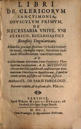 Libri de Clericorum Sanctimonia