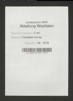 Verzeichnis der Corveyer Lehngüter im Bistum Paderborn