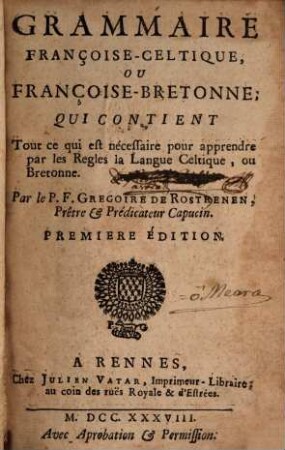 Grammaire Françoise-Celtique, ou François-Bretonne