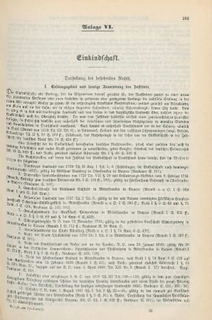 Anlage VI. Einkindschaft