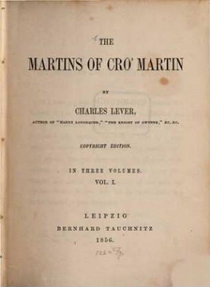 The Martins of Cro' Martin, 1
