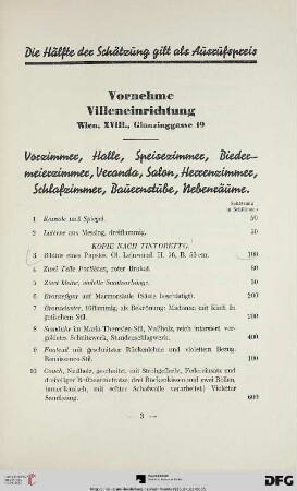Vorzimmer, Halle, Speisezimmer, Biedermeierzimmer, Veranda, Salon, Herrenzimmer, Schlafzimmer, Bauernstube, Nebenräume (Nr. 1-209)