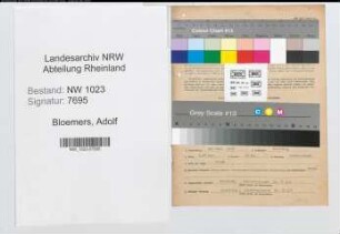 Entnazifizierung Adolf Bloemers , geb. 15.03.1908 (Schlosser)