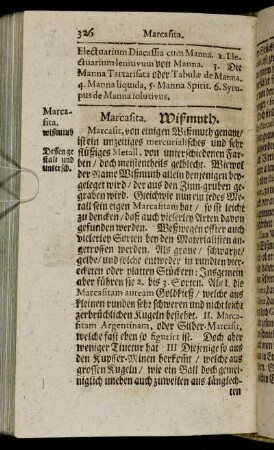 Marcasita. Wißmuth. - Myrrhæ. Myrrhen.