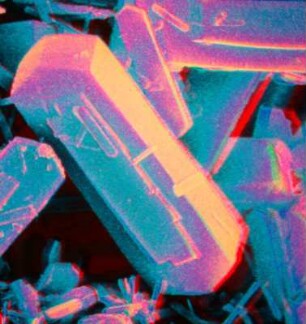Mineralien, Mikroskopaufnahmen oder Computergrafiken, Urheber vmtl. Offermann